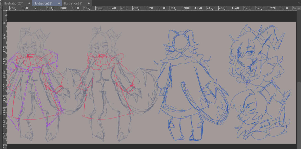 Character sheet sketch for oc work